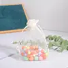 Frete Grátis em Estoque Bolsa de Malha de Nylon de Organza Transparente com Cordão Bolsa de Armazenamento para Cosméticos e Presentes Embalagem de Lenço de Seda Bolsa de Gaze