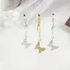 Ouro 14K Preenchido Prata Zircônia Cor Conservante Borboleta Extensão Corrente de Segurança Pingente Pulseira de Cristal Pulseira DIY Acessórios de Joias