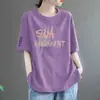 Nova T-shirt Feminina Estilo Chinês Solta Manga Curta Mãe Verão Meia Manga Top Ins Branco 2024 Novo Estilo Tendência