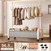 Colgador de Ropa y Perchero Combinados, una Solución Conveniente para Colgar la Ropa por la Noche, Colgador Móvil para el Pie de la Cama, Perchero Vertical de Pie para el Pie de la Cama