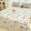 Lençol de Algodão Lavado com Desenho para Verão Peça Única para Dormitório Estudantil Conjunto de Cama Individual/Casal 1,5m com Fronha Três Peças Uso Doméstico