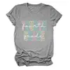 CUARTO GRADO Amazon Wish sitio independiente moda casual camiseta de mujer cuello redondo manga corta para comercio exterior