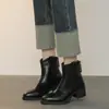 Nueva Colección Otoño/Invierno 2026 para Mujer: Botines de Piel de Cordero con Suela Silenciosa y Tacón Grueso, Botas de Commuter Ajustadas, Botas Cortas tipo Martin