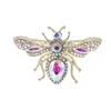 Broche de abeja vintage incrustado con diamantes, broche de aleación con forma de insecto, accesorio de pin decorativo para chaqueta de traje, transfronterizo