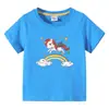 2023 Nova Roupa Infantil de Unicórnio Camiseta Infantil de Verão de Manga Curta Camiseta Básica para Meninas Camiseta Infantil de Meia-manga Top Infantil