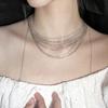 Collar de plata con cadena irregular multicapa de moda de nicho, cadena de clavícula de tendencia, temperamento versátil, accesorios