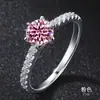 Anillo Clásico de Seis Garras de Moissanita Transfronterizo, Lujo Ligero y Sensación de Alta Gama, Anillos de Pareja de Plata de Ley S925, Anillos a Juego, Regalo de Boda