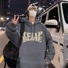 Moletom masculino outono e inverno 2024 novo estilo americano solto top casais tendência retrô estilo hong kong casaco com capuz forrado de lã