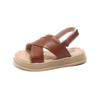 Sandálias Infantis Femininas de Verão Dedo do Pé Novo Estilo Coreano Simples Tira Cruzada Sapatos Franceses de Camada Única Para Meninas Versátil Sola Macia Chinelos de Praia
