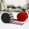 Suministros para Decoración Navideña de Productos Nuevos Transfronterizos Cinta a Cuadros Negro y Blanco Rojo y Negro Cinta de Decoración Navideña Cinta Cinta
