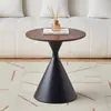 Mesa de centro cor creme em madeira maciça, estilo nórdico, para salas de estar de casa, combinação para apartamentos pequenos, moderna, simples, redonda, móvel