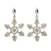 Pendientes de Copo de Nieve Navideños para Mujer, Pendientes Largos de Flor de Hielo con Diamantes, Pendientes Súper Brillantes, Estilo Coreano, Tendencia de Moda de Celebridades de Internet
