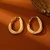 Pendientes Geométricos de Malla Hueca con Circonita Estilo Europeo y Americano para Mujer, Pendientes Sencillos de Oro Arena Vietnamita Que No Se Desvanecen Fácilmente