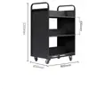 Carrito Silencioso para Libros de Biblioteca, Carrito Pequeño, Escalera para Libros, Carrito Móvil para Libros, Escalera de Tres Peldaños, Carrito para Archivos de Archivo, Carrito de Plataforma Plana