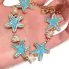 [Azul Marinho] Novo e Fashionável Bracelete de Estrela do Mar Azul, Estilo Resort à Beira-Mar, Pequeno Bracelete de Pedras Fashion de Alta Qualidade