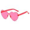 2026 Gafas de Sol de Amor Sin Marco Forma de Corazón Gafas de Sol de una Pieza Gafas de Sol de una Pieza Coloridas Corazón de Durazno