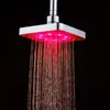 Cabezal de Ducha Qin de 6 pulgadas LED con Control de Temperatura, Cambia de Color Automáticamente, Moderno Minimalista, Cuadrado Superior