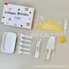 Set de Tenedor Cuchillo Plato para Pastel Caja de Regalo Cinco en Uno Postre Vajilla Desechable Combinación Set de Vajilla para Pastel de Cumpleaños