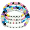 Pulsera Arcoíris de Amistad para Mejor Amigo Pulsera Apilable de Cuentas con Cuentas de Letras Inglesas Elásticas Pulsera Popular de Venta Transfronteriza Venta al por Mayor