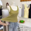 Camisola hueca con espalda cruzada, dulce y picante, para mujer, con copas incorporadas, adecuada para usar en capas o sola, top sin mangas