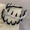 Diadema de Perlas Onduladas Versátil de Moda con Dientes Doble Uso Accesorio para el Cabello Temperamento Circonita Pieza para la Cabeza para Lavarse la Cara Pinza para el Cabello de Celebridad de Internet