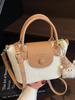 Bolsa balde portátil de alta qualidade estilo coreano casual para o dia a dia, mais vendida na primavera, padrão tecido, contraste de cores, combina com tudo, bolsa transversal para mulheres
