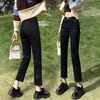 Pantalones Vaqueros Rectos Tubo Humo Negro Mujer Primavera y Otoño 2024 Verano Delgados Nuevos Primavera 789 Pequeño