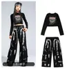 Traje de Jazz de Moda Fresco y Moderno para Niñas Hip-Hop Chica Disfraz de Baile para Performance Callejera Ropa de Jazz para Grupo de Chicas