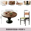 Columna romana americana mesa de comedor redonda francesa estilo vintage mesa de comedor de madera maciza para el hogar apartamento pequeño mesa de comedor redonda estilo retro