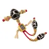 Set de Ágata Dzi de Tres Ojos de Xizang con Oro Arena Pulsera de Eje Universal Accesorios DIY Hecho a Mano al por Mayor