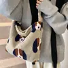 Bolso Tote de Lana Grande de Estilo Coreano Ins para Mujer, Nuevo para Otoño e Invierno, Estilo Commuter, Estilo Perezoso, de un Solo Hombro, Cruzado