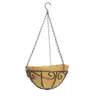 Cesta colgante de arte en hierro hecha a medida con palmera de coco, maceta colgante de forma única para balcón y patio, cesta colgante de palmera de coco para plantas verdes y flores
