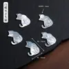 Accesorio de gato sin rostro de nácar blanco natural, componentes de joyería DIY para collar y pulsera semiacabados perforados, venta directa de fábrica