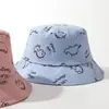 Primavera e Outono Novo Chapéu Infantil Desenho Animado Dinossauro Chapéu de Bebê Chapéu de Pescador Chapéu de Bebê Bonito Chapéu de Balde Protetor Solar Corta-vento