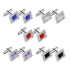 Gemelos Cuadrados con Incrustaciones de Piedras Preciosas Multicolores, Tachuelas para Manga de Camisa de Metal de Aleación Pintado, Best-Sellers Transfronterizos Europeos y Americanos