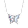 Collar de Hielo Azul Natural Fritillaria Mariposa Plata de Ley S925 Incrustado Joyería de Jade Nuevo Estilo Chino Alta Calidad