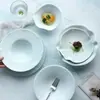 Chapéu de Palha Francês Simples Tigela Conjunto de Louça Cerâmica Pratos Domésticos Pratos de Jantar Cor Sólida Pratos de Legumes Hotel Pratos Fundos Tigelas de Sobremesa