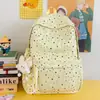Mochila Amarela Clara Estrela Pequena Estilo Coreano Ins Toque Curativo Diária Escolar de Viagem para Meninas do Ensino Fundamental e Médio