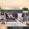 Conjunto de sofá de três peças para exterior, sofá de vime para pátio para casa de hóspedes, conjunto de mesa de centro simples e casual para exterior, mesa e cadeiras pequenas para terraço