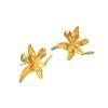 Pendientes de botón de flor tridimensional mate irregular retro francés súper hada para mujer, exquisitos, versátiles, de moda, verano, sensación de alta gama