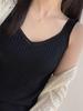 Ice Silk camisola de malha feminina desgaste exterior moda slim fit terno interior sem mangas com decote em V top verão