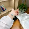 Pulsera de Cristal Fantasma Blanco Natural con Cuentas Facetadas Ágata Pulsera de Ágata de un Solo Círculo