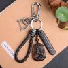 Llavero antipérdida de obsidiana de hielo natural al por mayor, colgante de llave de coche del zodiaco para hombres y mujeres, regalo de joyería
