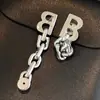 Estilo Metal Europeu e Americano Textura B- palavra Brincos de Corrente Banhados a Ouro Temperamento Joker Brincos de Alta Qualidade Joias Atacado