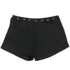 Shorts Feminino Sexy Estilo Gótico Moderno e Simples com Decoração de Rebites, Shorts Casuais para o Verão, Calças Estilo Ins Retro High Street