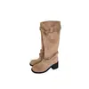 Botas de Verão Maillard 2025 Novo Estilo Feminino Estilo Deserto Dança da Estepe de Xinjiang Botas Desleixadas