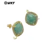 WT-JFE120 Exquisitos Pendientes Cuadrados de Colores Piedra Pequeño Tesoro Borde de Circonita Pendientes Superiores Accesorios Pendientes