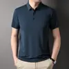 TikTok Mesmo Estilo Verão Novo Camiseta de Manga Curta de Seda Gelada Masculina Jovem e de Meia-idade Camiseta de Manga Curta Camisa Polo de Meia-manga