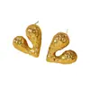 Pendientes de diseño de alto nivel con amor irregular, nuevos de Europa y Estados Unidos, de acero de titanio chapado en oro, de moda, sencillos, de nicho, joyería