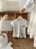 Conjunto de Shorts de Manga Corta Estilo Coreano de Verano para Niños y Niñas, Conjunto Casual Delgado de Dos Piezas de Oso Waffle para Bebés